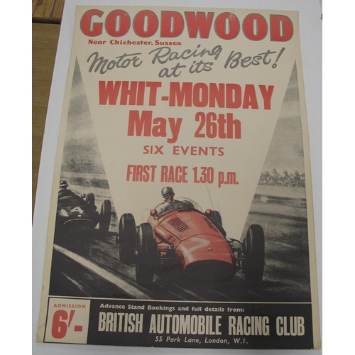 118 - [POSTER / MOTOR RACING] an original 1958 poster, black & red for GOODWOOD motor racing, slightly tri... 