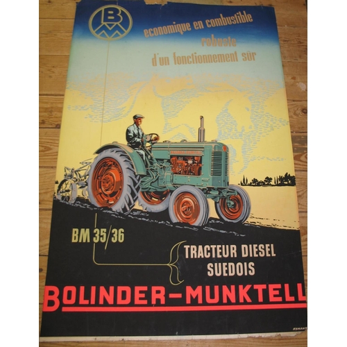 119 - [POSTER / TRACTORS] col. poster for BOLINER-MUNKTELL, by Nymans, slight damage to head & foot, 38 x ... 