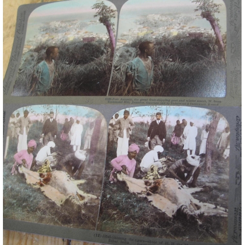 3 - STEREOSCOPE CARDS approx. 150 colour tinted Underwood & Underwood stereoscopic cards, Europe, Japan ... 