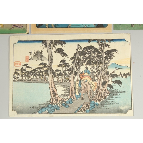 138 - JAPANESE LANDSCAPES; a selection of mid-late 19th century Japanese woodblock prints, (4).