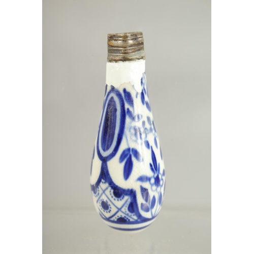 16 - A BLUE AND WHITE PORCELAIN SCENT BOTTLE.