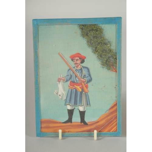 328 - TWO INDIAN SCHOOL PAINTINGS ON MICA.