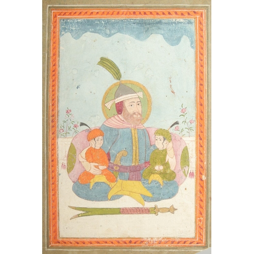 332 - AN 18TH CENTURY INDIAN DECCANI MINIATURE PAINTING, depicting imam Ali and his two sons Hassan and Hu... 