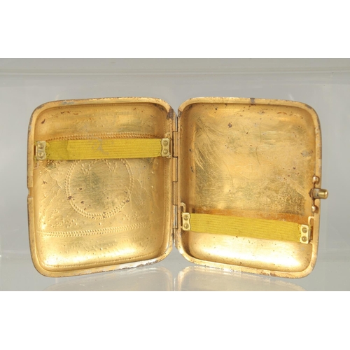 355 - TWO FINE 19TH CENTURY TOLEDO GOLD INLAID CIGARETTE CASES, 9cm x 8cm and 8.5cm x 7.5cm.