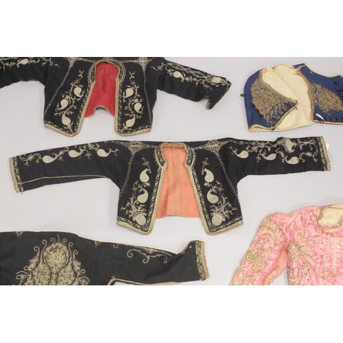 407 - FIVE OTTOMAN JACKETS, with metal-thread embroidered decoration, (5).