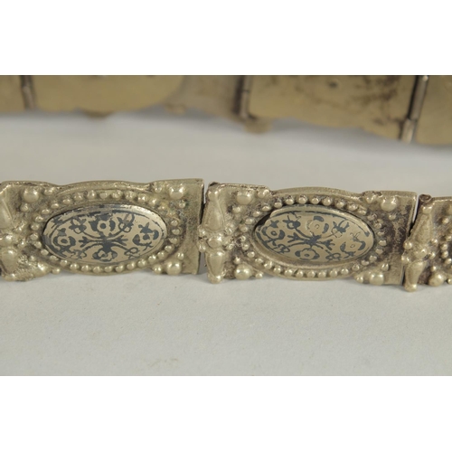 550 - AN OTTOMAN RUSSIAN ARMENIAN SILVER NIELLO BELT.