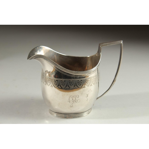 1953 - A GEORGE III SILVER MILK JUG. London 1804.  Maker: I. B.