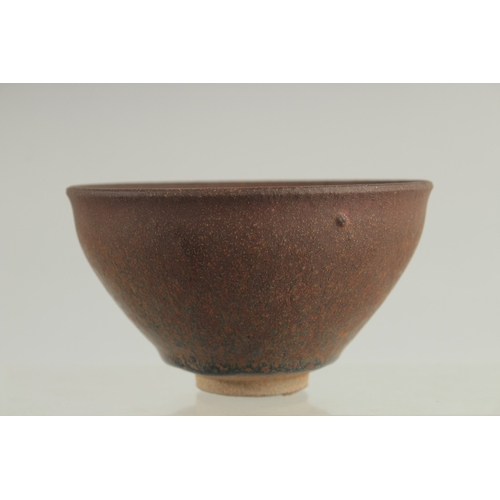 115 - A CHINESE JIAN WARE BOWL, with hare's fur glaze, 12.5cm diameter.