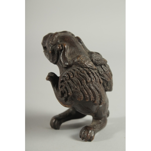 120 - A BRONZE FIGURE OF A MYTHOLOGICAL BEAST, 9.5cm high.