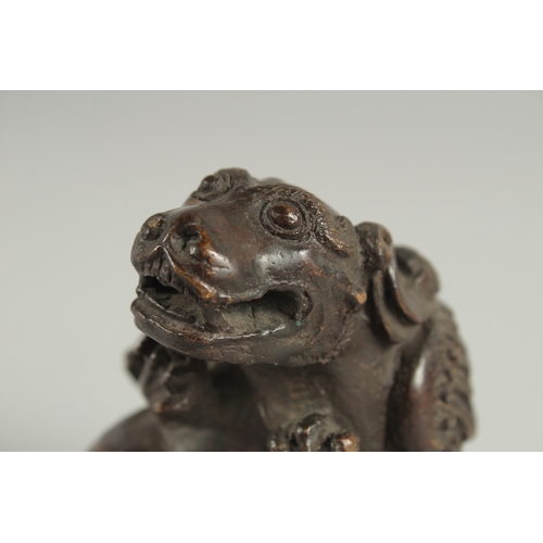 120 - A BRONZE FIGURE OF A MYTHOLOGICAL BEAST, 9.5cm high.