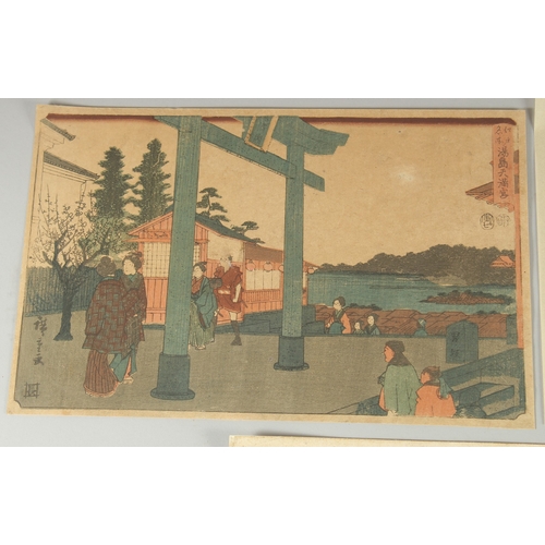 50 - HIROSHIGE I UTAGAWA (1797-1858), & HIROSHIGE II UTAGAWA (1826-1869): FAMOUS PLACES OF EDO: three ori... 