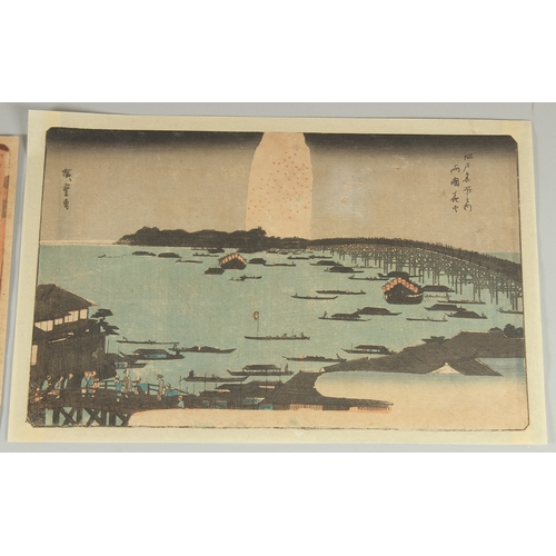 50 - HIROSHIGE I UTAGAWA (1797-1858), & HIROSHIGE II UTAGAWA (1826-1869): FAMOUS PLACES OF EDO: three ori... 