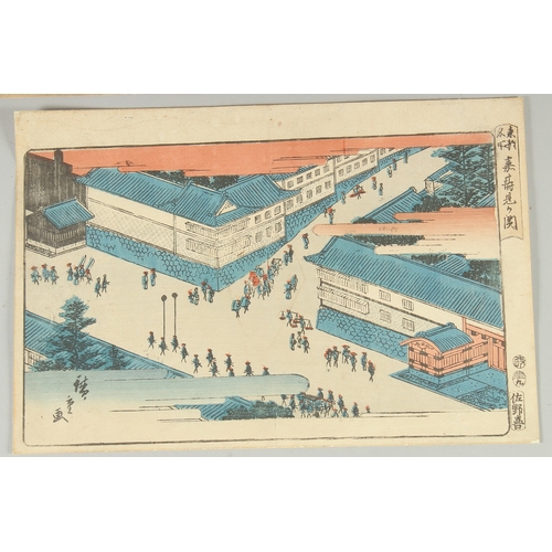 50 - HIROSHIGE I UTAGAWA (1797-1858), & HIROSHIGE II UTAGAWA (1826-1869): FAMOUS PLACES OF EDO: three ori... 