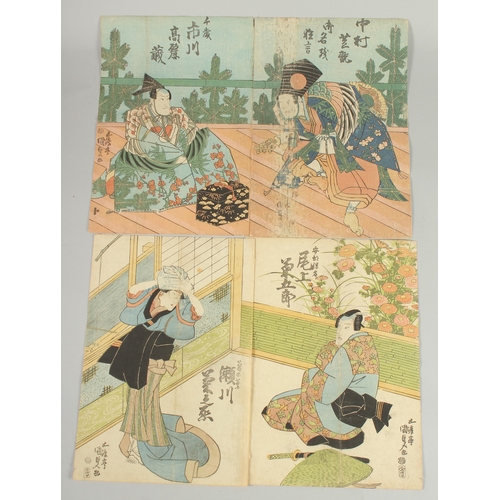 51 - KUNISADA I UTAGAWA (1786-1865): KABUKI PLAYS; four original mid 19th century Japanese woodblock prin... 