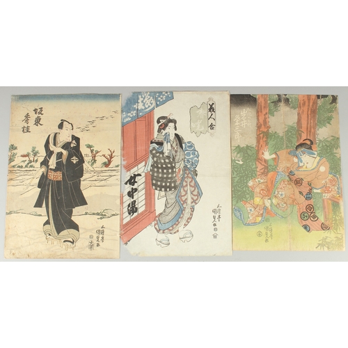 53 - KUNISADA I UTAGAWA (1786-1865): EDO BEAUTIES; three original mid 19th century Japanese woodblock pri... 