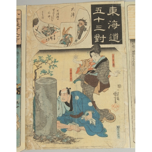 54 - KUNIYOSHI UTAGAWA (1798-1861): FROM THE SERIES OF OGURA ONE HUNDRED POEMS; three original mid 19th c... 