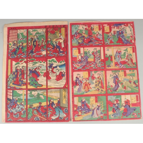 64 - JAPANESE TRADITIONAL BOARD GAME, MEIJI ERA (1868-1912); two original Japanese woodblock prints, (2).