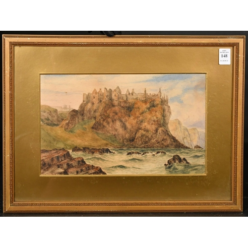 148 - Alexander Williams (19th Century), A view of Dunluce Castle, Northern Ireland, watercolour, indistin... 