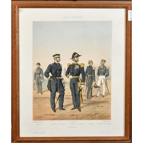 100 - After Vernier, A 19th Century hand coloured lithograph of Napoleon III and his entourage at an Inter... 