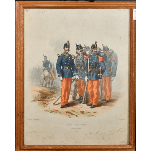 100 - After Vernier, A 19th Century hand coloured lithograph of Napoleon III and his entourage at an Inter... 