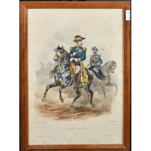 100 - After Vernier, A 19th Century hand coloured lithograph of Napoleon III and his entourage at an Inter... 