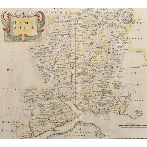 108 - C. Smith (early 19th Century) A hand coloured engraved map of Hampshire, 19