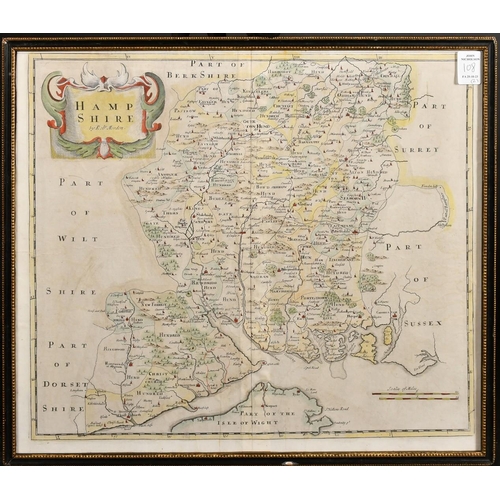 108 - C. Smith (early 19th Century) A hand coloured engraved map of Hampshire, 19