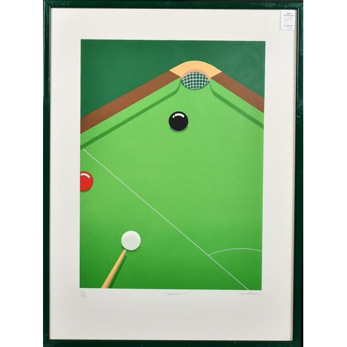 109 - Michael Potter, 'Snooker I' and 'Snooker II', limited edition serigraphs, both numbered from an edit... 