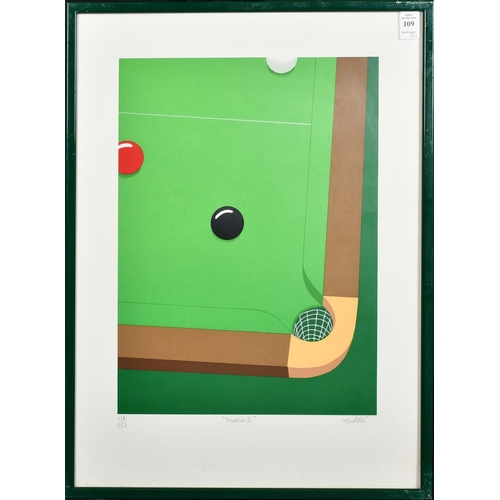 109 - Michael Potter, 'Snooker I' and 'Snooker II', limited edition serigraphs, both numbered from an edit... 