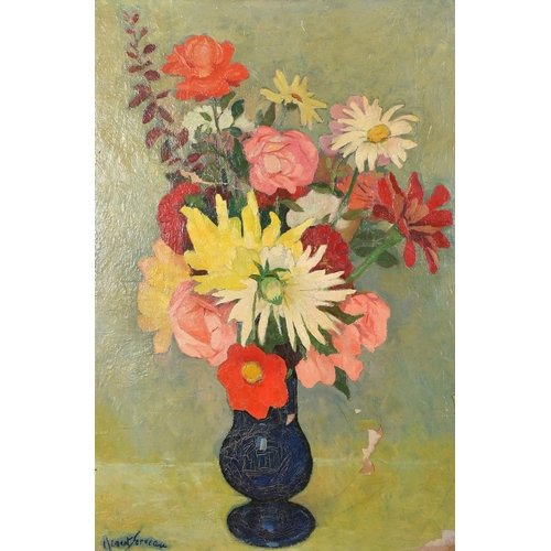 119 - Clement Serveau, 20th Century, a still life of mixed flowers, oil on canvas, signed, 29