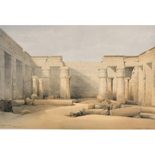 12 - David Roberts, 'Medinet Abou, Thebes', 19th Century lithograph, published by F.G. Moon, 14