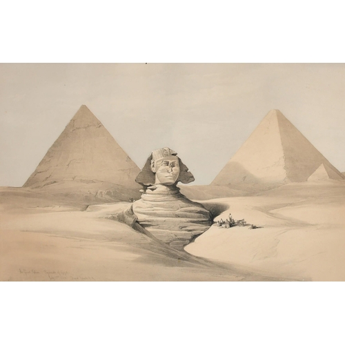 13 - David Roberts, 'The Great Sphinx, Pyramids of Gizeh', 19th Century lithograph published by F.G. Moon... 