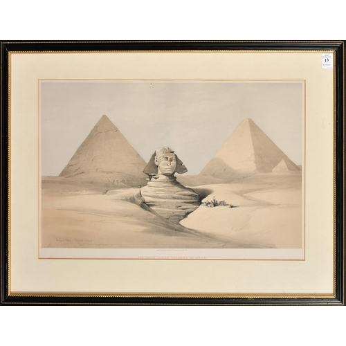 13 - David Roberts, 'The Great Sphinx, Pyramids of Gizeh', 19th Century lithograph published by F.G. Moon... 