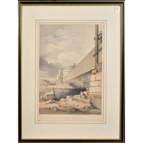 15 - G. Hawkins, 'Conway Tubular Bridge, a 19th Century lithograph published by Day and Son, 19.75