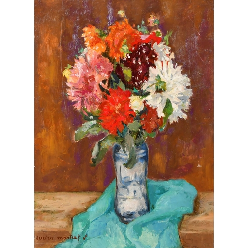 166 - Lucien Martial (Mid-20th Century French School), 'Bouquet au Vase Bleu', oil on canvas, signed, insc... 