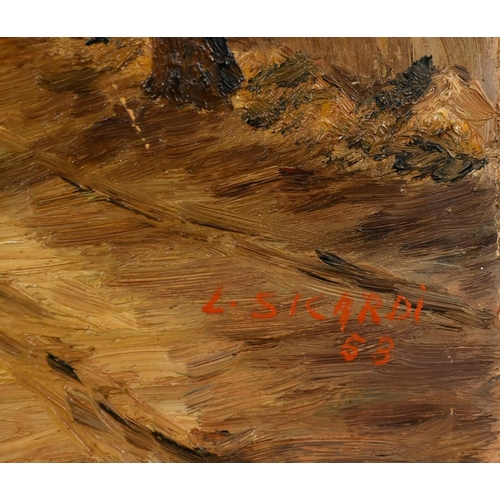 175 - L. Sicardi (Continental School, Circa 1953), a coastal landscape, oil on board, signed, 16.5