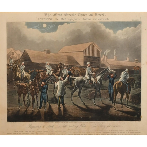 18 - Harris after Alken, 'The First Steeple Chase on Record', a set of four colour prints, each 13