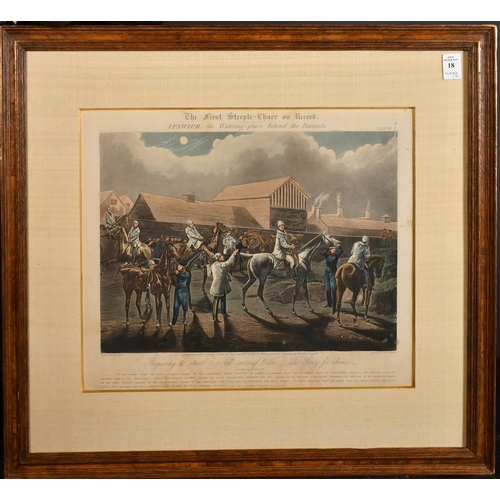 18 - Harris after Alken, 'The First Steeple Chase on Record', a set of four colour prints, each 13