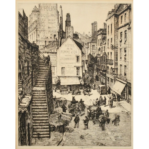 2 - Stanley Anderson (1884-1966), a view of the Hotel de la Pomme d'Or, etching, signed in pencil, plate... 