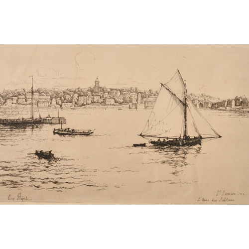 23 - Eugene Bejot (1867-1931), 'St Servan l'Anse des Sablons', etching, signed in pencil, plate size 6.5