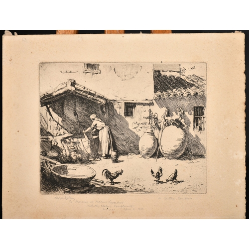 24 - Lionel Arthur Lindsay (1874-1961), A Castilian Courtyard', etching, signed and dedicated in pencil, ... 