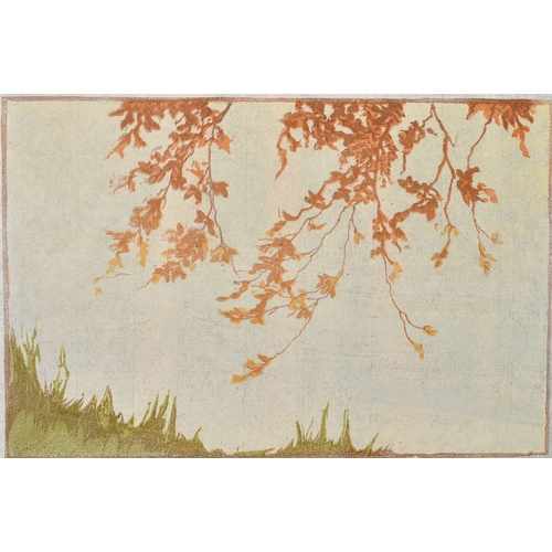 25 - D. N. Morgan, Circa 1920, 'Autumn Leaves' colour woodcut, signed and inscribed in pencil and numbere... 