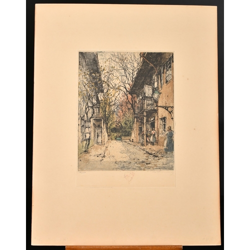 33 - Luigi Kasimir (1881-1962) Austrian, Schubert's birthplace, etching in colour, signed in pencil and n... 