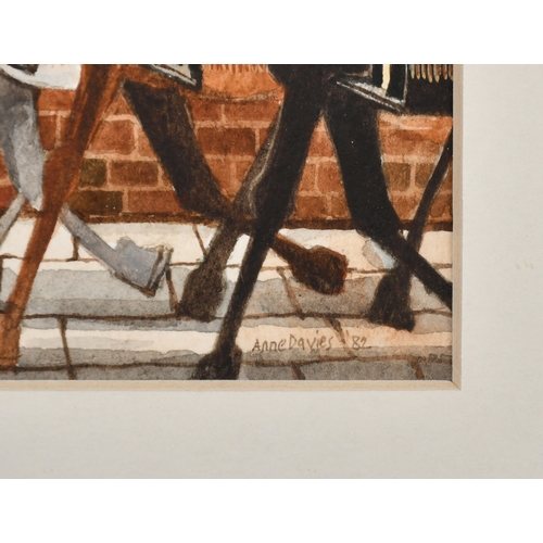 331 - Anne Davies (20th Century) 'Humpty Dumpty', watercolour, signed and dated '82, label verso, 6.75
