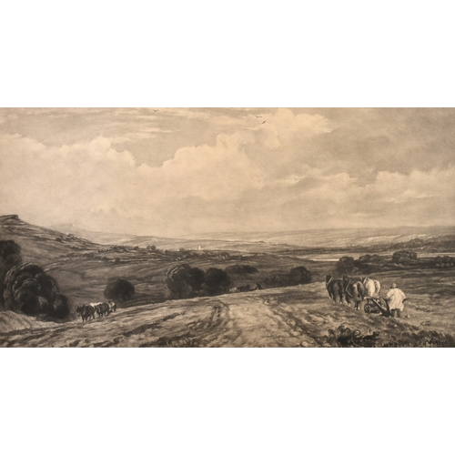 35 - Frank Short (1857-1945), 'Wensley Dale' from the painting by Peter de Wint, mezzotint, plate size 8