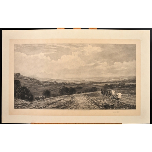 35 - Frank Short (1857-1945), 'Wensley Dale' from the painting by Peter de Wint, mezzotint, plate size 8