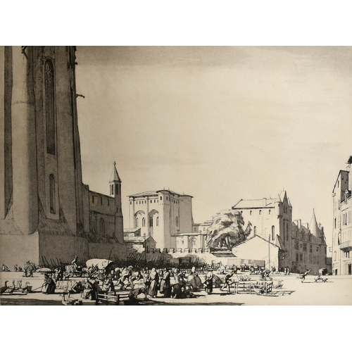 38 - Malcolm Osborne (1880-1963), 'The Goose Fair, Albi', etching, signed and inscribed in pencil, plate ... 