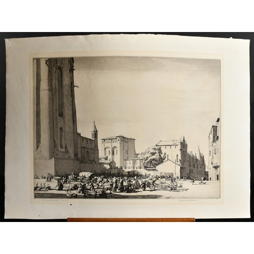 38 - Malcolm Osborne (1880-1963), 'The Goose Fair, Albi', etching, signed and inscribed in pencil, plate ... 