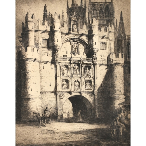 42 - Andrew Fairbairn Affleck (1874-1935), Arco de Danta Maria, engraving, signed in pencil, plate size 1... 