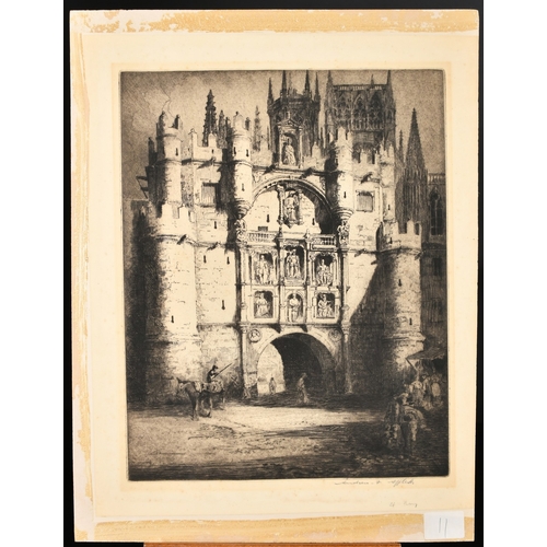 42 - Andrew Fairbairn Affleck (1874-1935), Arco de Danta Maria, engraving, signed in pencil, plate size 1... 